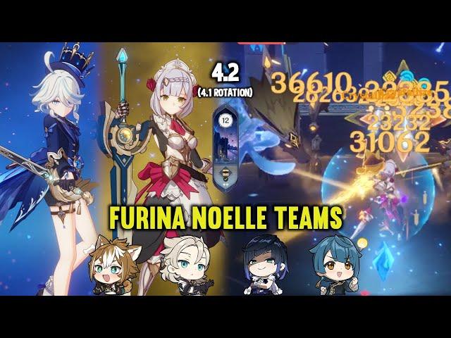 (F2P) C0 FURINA C6 NOELLE Teams | 4.2 Spiral Abyss Floor 12 (4.1 Rotation) | Genshin Impact