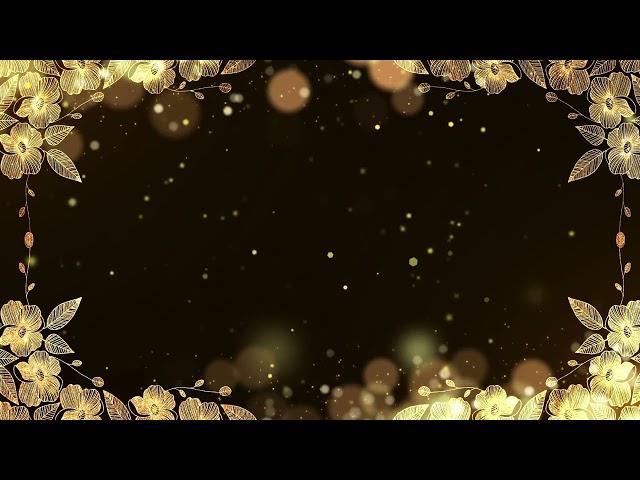 Free Gold floral bokeh animated background overlay | for Wedding Invitations, Prenup Video