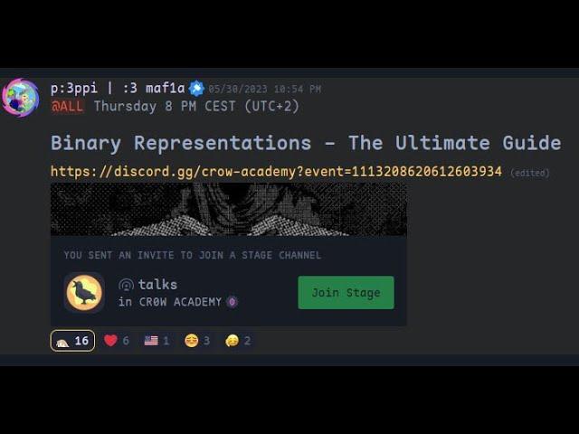 Binary Representations - The Ultimate Guide (06/01/23 @ CROW ACADEMY)
