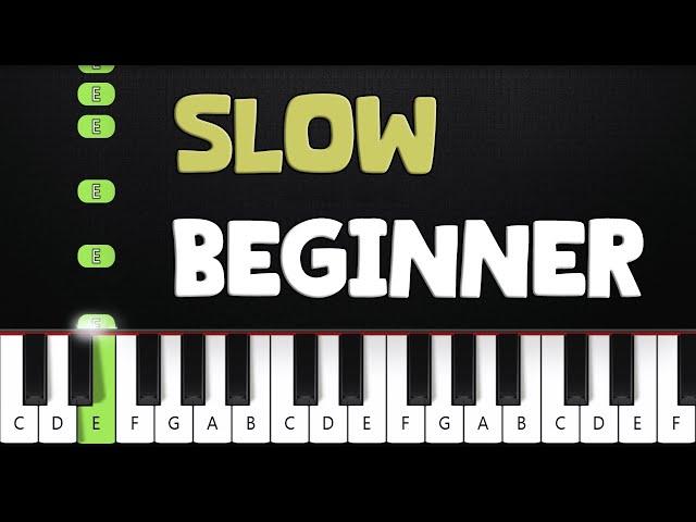 Rush E | SLOW BEGINNER Piano Tutorial