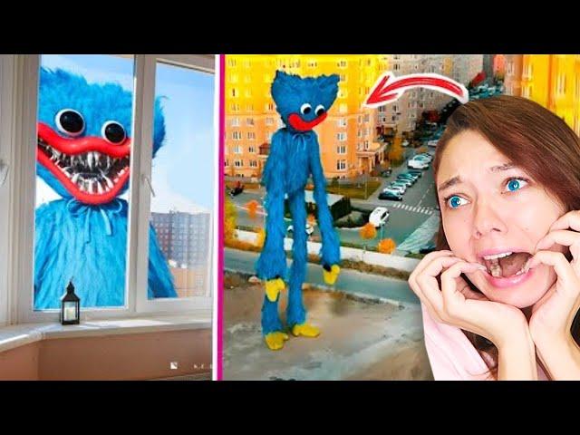 ХАГИ ВАГИ из ИГРЫ СУЩЕСТВУЕТ!  УВИДЕЛА В ГОРОДЕ Poppy Playtime КАРТУН КЭТ и ИГРА В КАЛЬМАРА Реакция