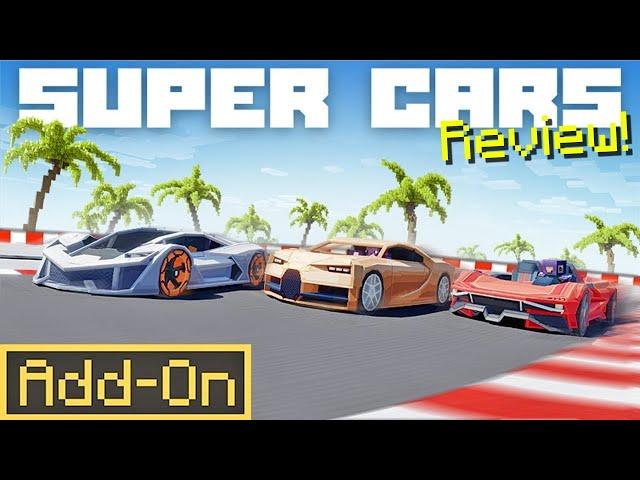 Minecraft Bedrock SUPER CARS ADDON Review: 12 New Super Cars