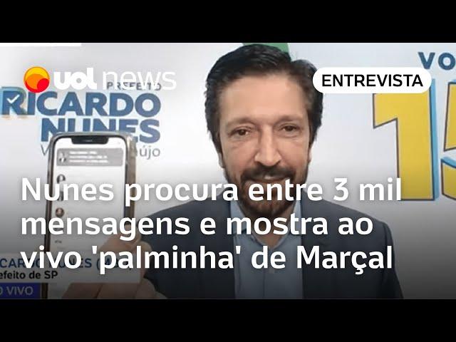 Nunes procura entre 3 mil mensagens e mostra ao vivo 'palminha' de Pablo Marçal; vídeo