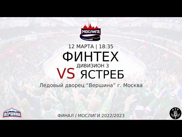 ХК ФИНТЕХ - ХК ЯСТРЕБ  12.03.2023 ФИНАЛ 2022/2023 МОСЛИГА