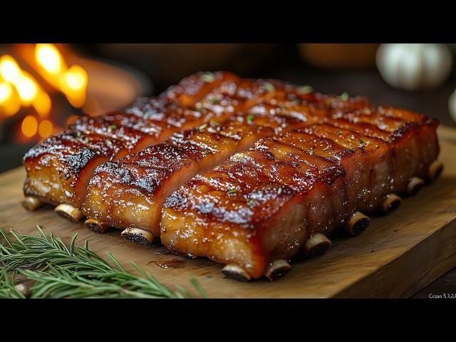 Epic Pork Belly with Crispy Skin  - ASMR Cooking in Nature 