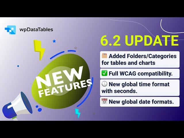 NEW UPDATE: wpDataTables 6.2 version Tables and Charts WordPress Plugin