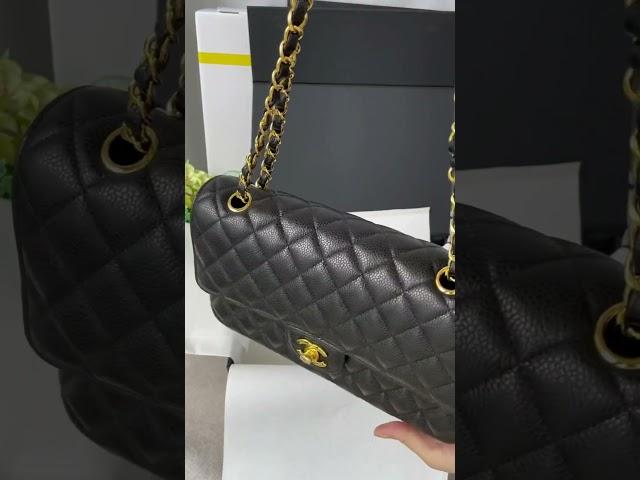 Unboxing CHAN CC  Small Classic Double Flap Bag Black Caviar Leather GHW