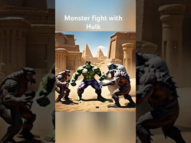 Monsters fight with Hulk #hulk #avengers #ironman #marvel #monsterbattle #monsterverse #monster