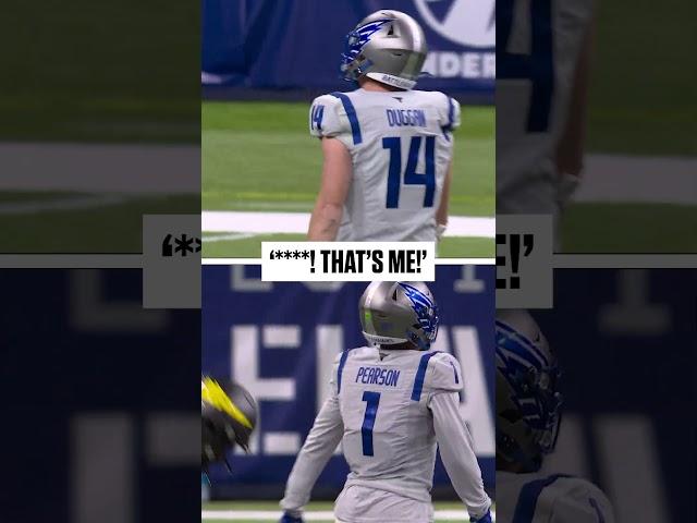 Max Duggan WASN'T HAPPY with himself after that pass  #ufl #football #battlehawks