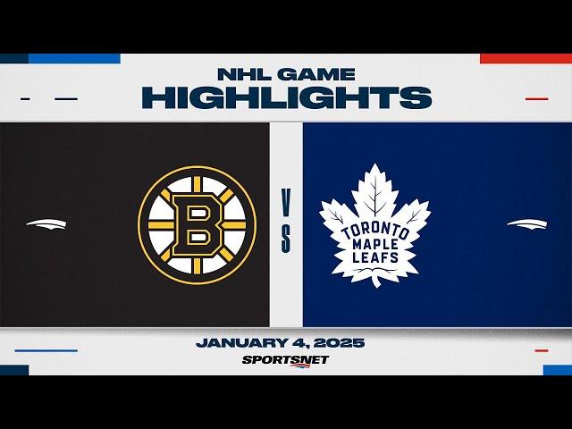 NHL Highlights | Bruins vs. Maple Leafs - January 4, 2025