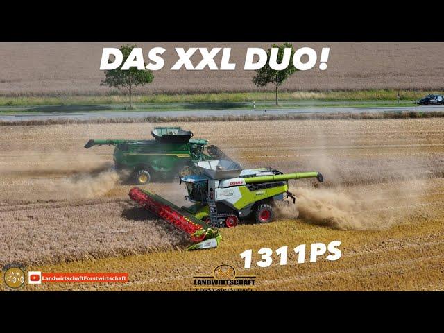 DAS XXL DUO! Getreideernte mit Großmähdrescher! 1311PS im Einsatz Weizen dreschen Landwirtschaft