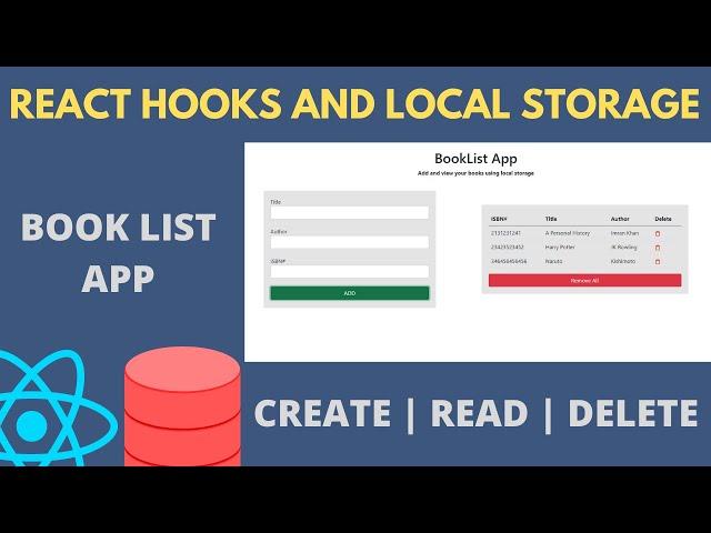 React Hooks & Local Storage  BookList App