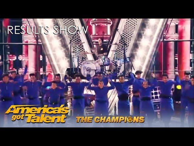 V. Unbeatable ft. Travis Barker BRING THE HOUSE DOWN on @AGT Champions Results Show