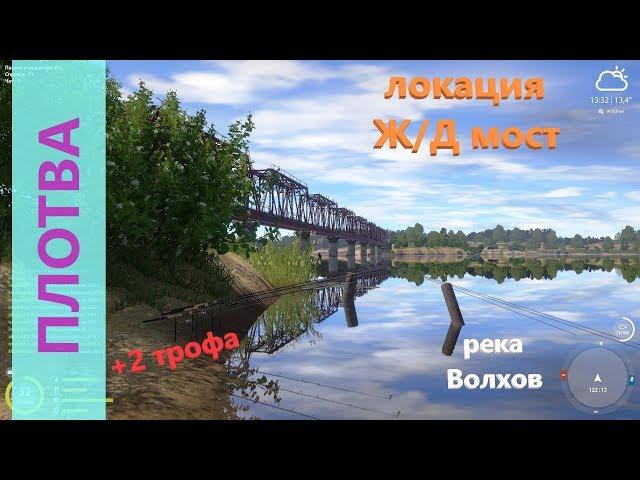 Русская рыбалка 4 - река Волхов - Трофейная плотва у Ж/Д моста