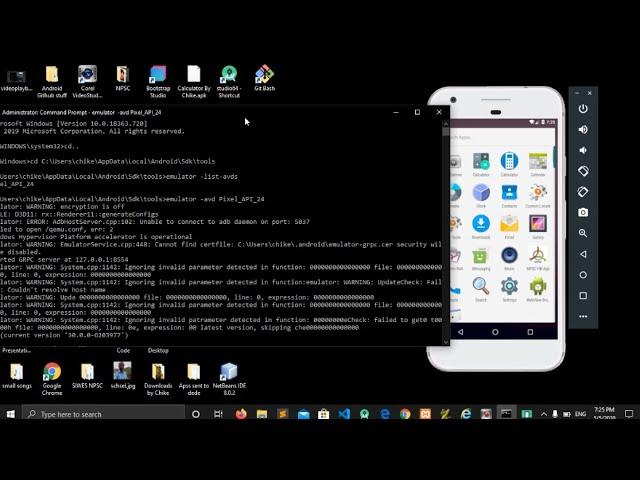 How To Start Android Emulator Through Command Prompt