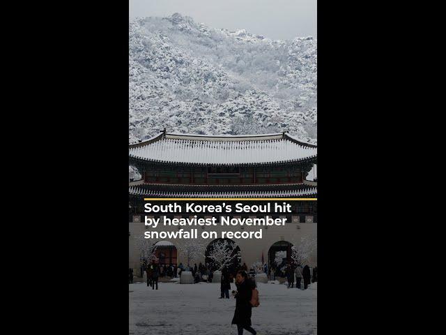 South Korea’s Seoul hit by heaviest November snowfall on record | AJ#shorts