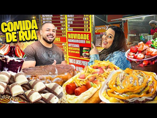 COMIDA DE RUA NA PRAÇA SILVIO ROMERO | ROLÊ BARATO CASAL NASCIMENTO