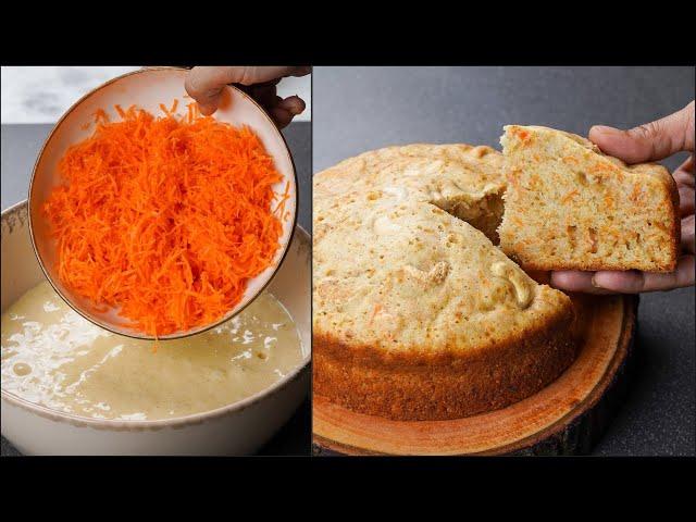 Fresh Carrot Cake Recipe | No Need Any Oven | Easy, Quick Cake Recipe | Soft & Delicious Cake Recipe