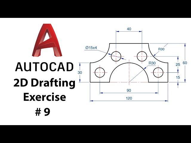 AutoCAD 2D Drafting Exercise # 9 - Basic to Advance in Hindi