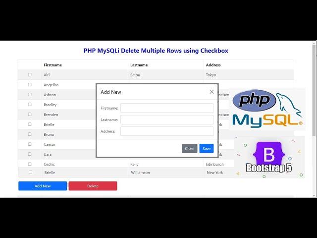 PHP MySQLi Delete Multiple Rows using Checkbox