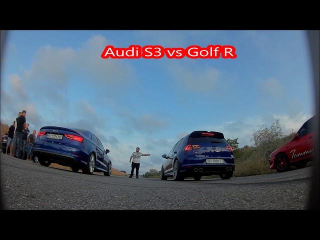 Drag Race Audi S3 vs Golf R dragracing Fpv racing drone