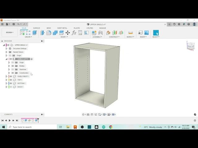 Add adjustable holes and shelves to your Parametric cabinet and insert it into the Kitchen Model