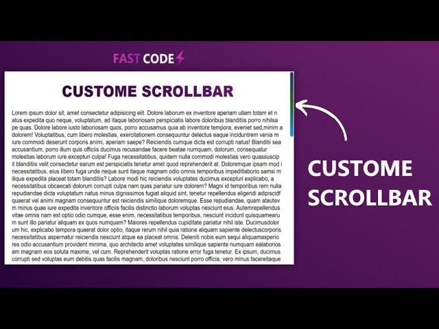 How to Create Custom Scrollbar Using CSS | Fast Code