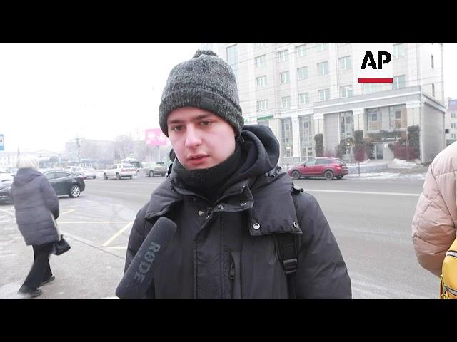 Ice sculptures of Russian soldiers adorn Chita square