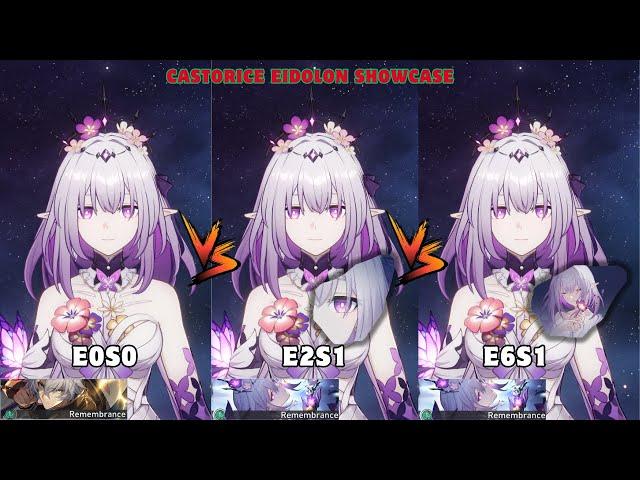 V1 UPDATE | Castorice Eidolon showcase | E0S0 & E2S1 & E6S1 VS MOC 3.2 - Honkai: Star Rail