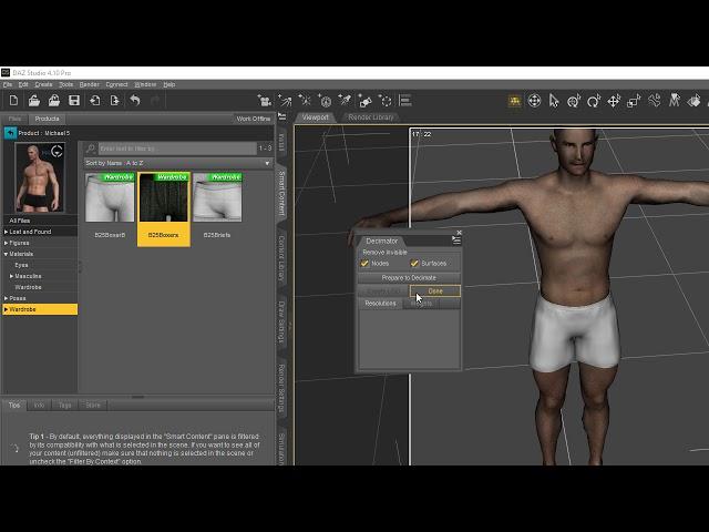 Where to find the Daz 3d decimator tool