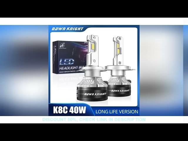 DAWNKNIGHT K8C 40W K7C Led Long Life Version H7 H4 H11 Led Headlight Bulb 3 Copper Tube Led Lights F