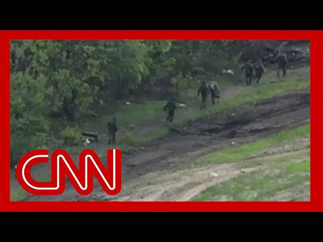 Video shows Russians appearing to flee Ukrainian attack near Bakhmut