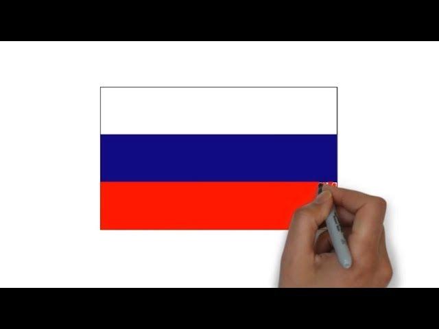 HOW TO DRAW RUSSIA FLAG ( флаг России )