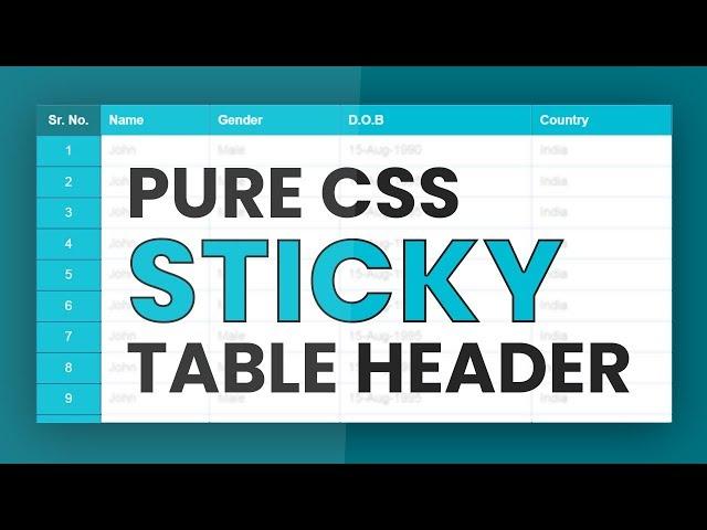 Pure CSS Sticky Table Header