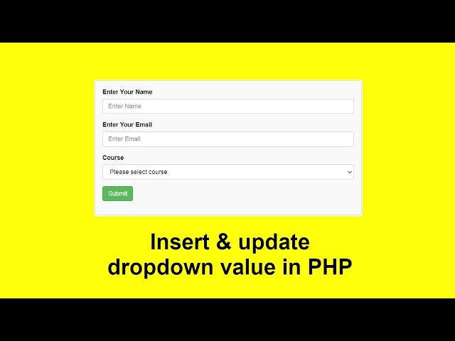 Part (01)- Dropdown value insert, edit & update in PHP MySQL Database with Source Code