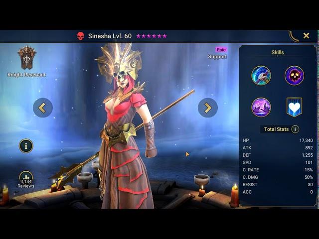 Raid Shadow Legends Hero Showcase Sinesha lv 60