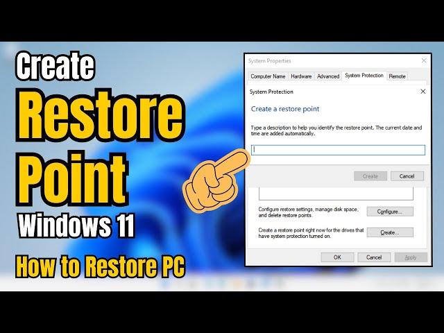 How to Create System Restore Point  Windows 11 | How to Restore Windows 11