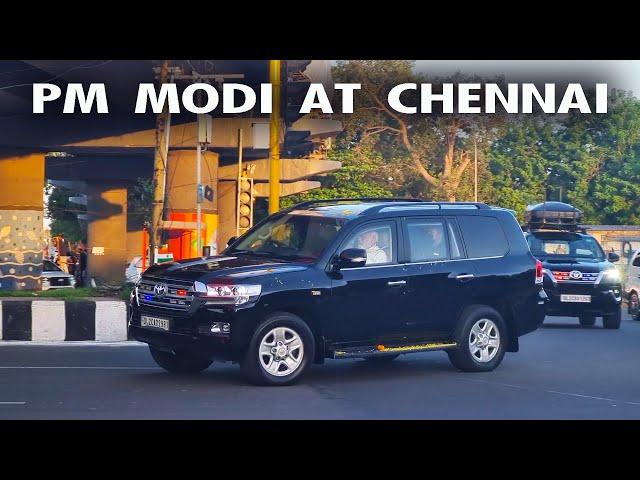 PM Narendra MODI Arrives CHENNAI Nehru Stadium For 44th CHESS OLYMPIAD | PM MODI Convoy at Chennai