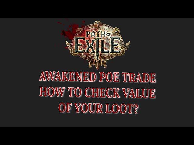 Path of Exile - Awakened POE Trade and How to Check Price of Your Loot?