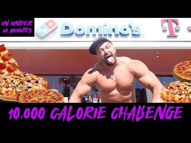 10,000 CALORIE PIZZA CHALLENGE AT DOMINOS IN 30 MINUTES!!!