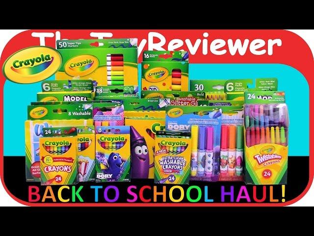 2016 Crayola Back to School Haul HUGE Crayons Markers Pencils Unboxing Toy Review by TheToyReviewer