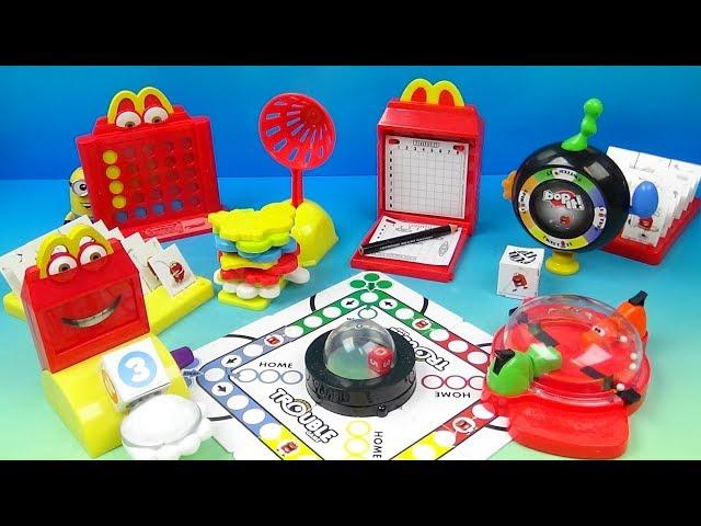 2018 Hasbro Gaming set of 8 McDonalds Happy Meal Collectors Toys Video Review