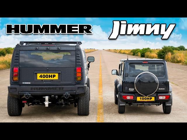 V8 Hummer v Suzuki Jimny: DRAG RACE