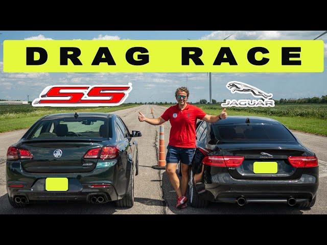 Chevrolet SS vs Tuned Jaguar XE 35 R, consistency all the way. Drag and Roll Race.