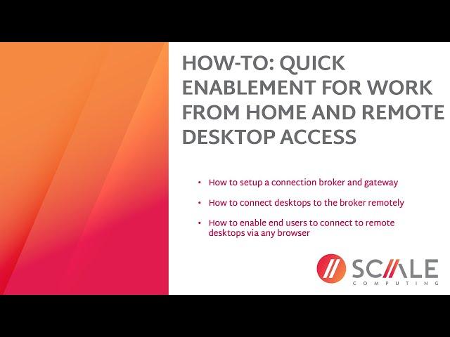 How-To: Quickly Enable Work From Home and Remote Desktop Access