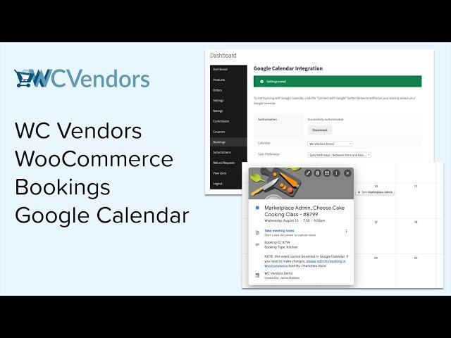 WC Vendors WooCommerce Bookings Google Calendar