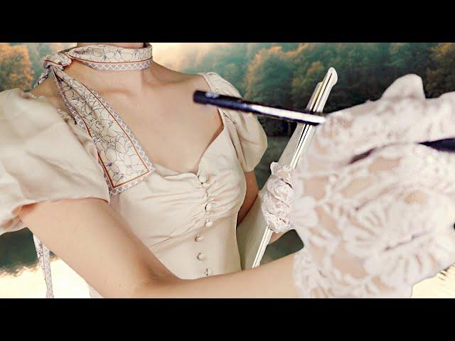 ASMR | Lady Drawing & Giving You a Touch Up | Hair Brushing, Braiding, Pencil Sounds, Roleplay