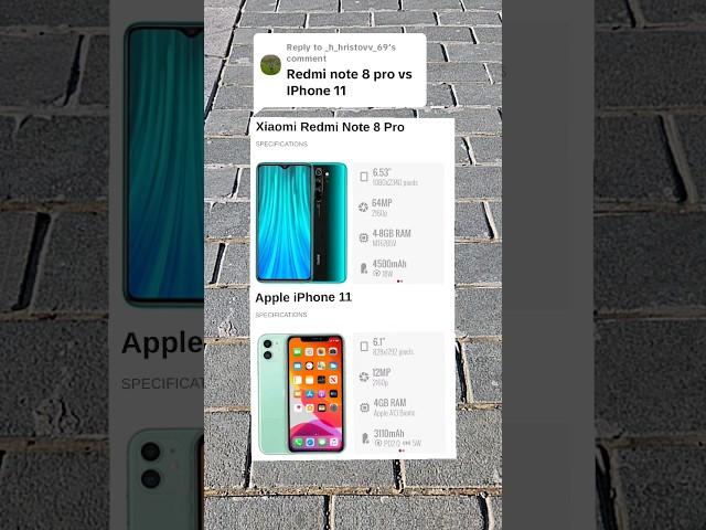 Apple iPhone 11 vs Xiaomi Redmi Note 8 Pro