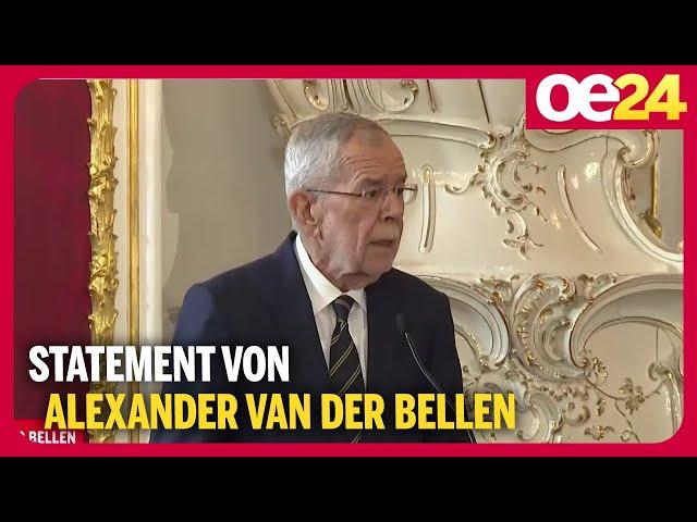 Statement vom Bundespräsidenten | Regierung bietet Van der Bellen Rücktritt an