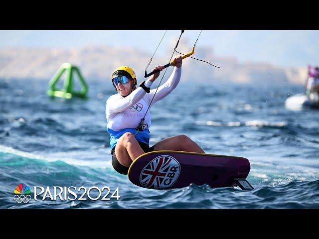 Great Britain's Eleanor Aldridge glides to women's kiteboarding gold | Paris Olympics | NBC Sports